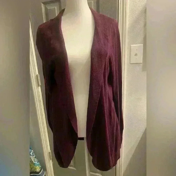 Merona open front waterfall long sleeve cardigan in burgundy women’s size XXL - Picture 1 of 6